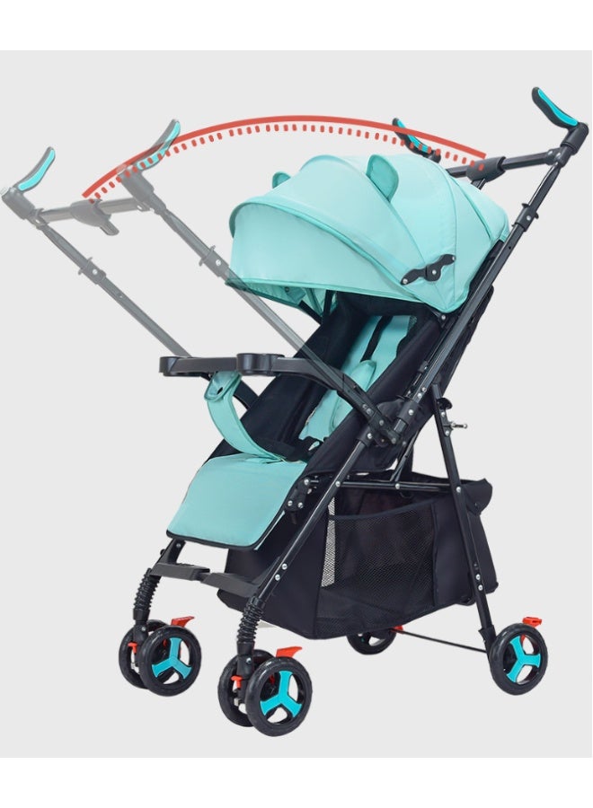 MIXDE Foldable Cabin Baby Stroller Pram for Baby with 3-Position Adjustable Seat, Metal Frame  Canopy, Bassinet, Parent Handle, 5 Point Safety Belt, Stroller for Kids Toddler 0 to 3 Years Boy Girl Grey - Image 2